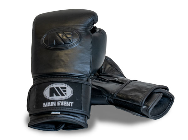 Main Event PBG 8000 Leather Pro Bag Boxing Gloves Black